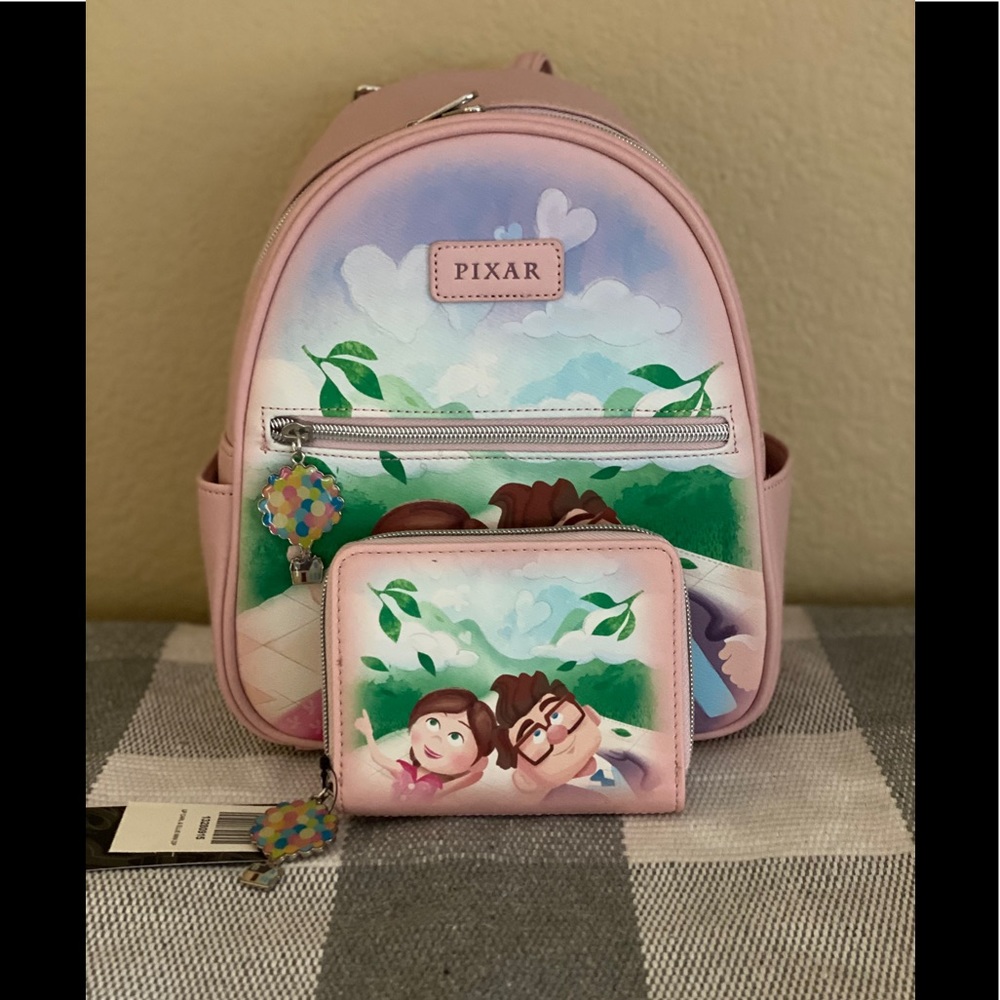 Loungefly Disney Pixar Up Carl & Ellie Mini Backpack & Wallet Set